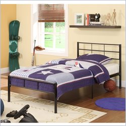 Walker Edison Twin Metal Bed in Black