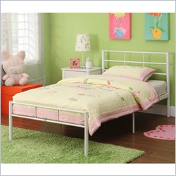 Walker Edison Twin Metal Bed in White