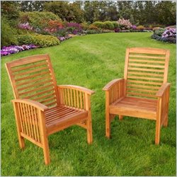 Walker Edison Wood Chairs in Brown (Set of 2)