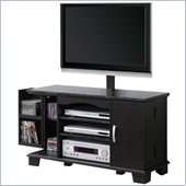 Walker Edison 42 in. Wood TV Console with Mount and Storage in Black