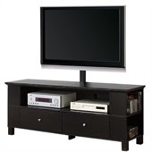 Walker Edison 60 in. Wood TV Console with Mount and Storage in Black