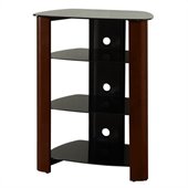 Walker Edison Regal Multi-Level Component Stand in Wood Espresso