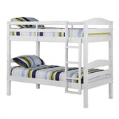 Walker Edison Twin/Twin Solid Wood Bunk Bed in White