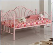 Walker Edison Metal Twin Daybed in Pink