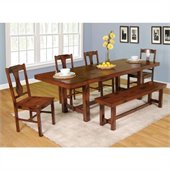 Walker Edison 6-Piece Huntsman Wood Dining Set in Dark Oak