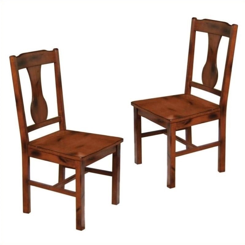 Walker Edison Huntsman Dining Chair - Dark Oak (Set of 2)
