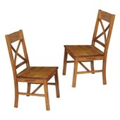 Walker Edison Millwright Dining Chair in Antique Brown (Set of 2)