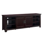 Walker Edison 70 Wood TV Console with Sliding Doors in Espresso