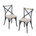Walker Edison Urban Reclamation Deluxe Dining Chair in Antique Black (Set of 2)