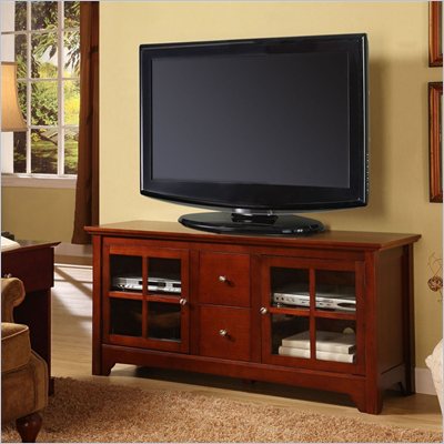 Walker Edison 52 Inch Solid Wood TV Stand with Drawers