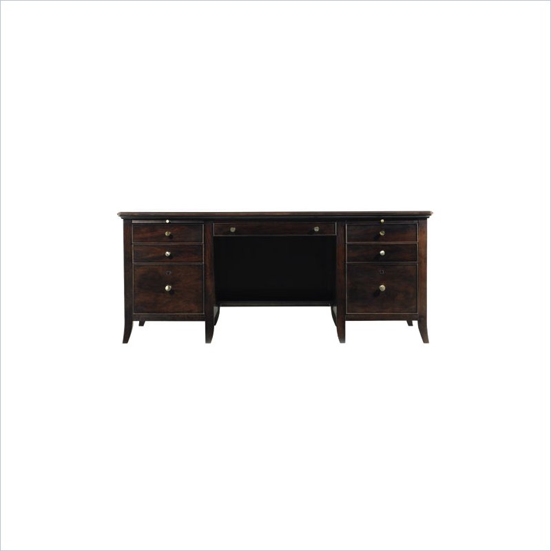 Stanley Furniture Hudson Street Wood Executive Computer Desk in Dark Espresso