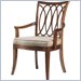 Stanley Furniture Hudson Street Wood Oval Back Arm Chair in Warm Cocoa