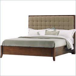 Stanley Furniture Hudson Street Avenue Upholstered Panel Bed in Warm Cocoa Finish-Queen