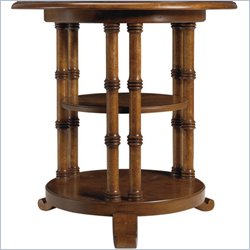 Stanley Furniture Sunset Key Birch Round Lamp Table with Shelves