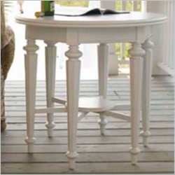 Stanley Furniture Shelter Island Round Lamp Table in Piano Key