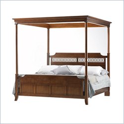 Stanley Furniture Hudson Street Panel Canopy Bed in Warm Cocoa Finish-King