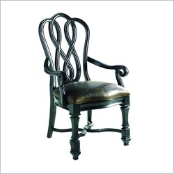 Stanley Furniture Paradise Valley Antique Ebony Ribbon Back Arm Chair