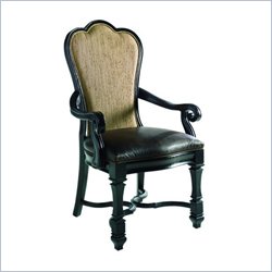 Stanley Furniture Paradise Valley Antique Ebony Upholstered Back Arm Chair