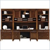 Stanley Furniture Hudson Street Wood Executive Office Set wiht Hutch in Warm Cocoa