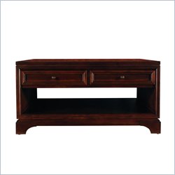 Stanley Furniture Continuum Square Wood Top Cocktail Table in Amaretto Cherry