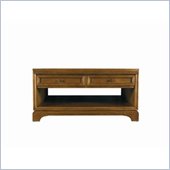 Stanley Furniture Continuum Square Storage Cocktail Wood Table in Candlelight Cherry