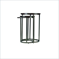 Stanley Furniture Continuum Round Metal Nesting Tables in Amaretto Cherry