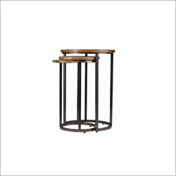 Stanley Furniture Continuum Round Metal Nesting Tables Candlelight Cherry
