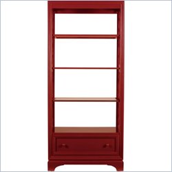 Stanley Furniture Continuum Etagere w/ Wood Framed Glass Shelves in Cinnabar