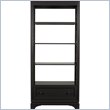 ADD TO YOUR SET: Stanley Furniture Continuum Etagere w/ Wood Framed Glass Shelves in Java