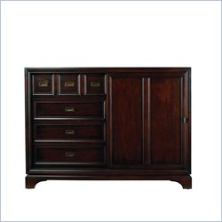 Stanley Furniture Continuum Sliding Wood Door Double Dresser in Amaretto Cherry