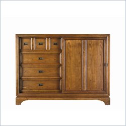 Stanley Furniture Continuum Sliding Wood Door Double Dresser in Candlelight Cherry