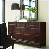 Stanley Furniture Continuum Wood Double Dresser in Amaretto Cherry