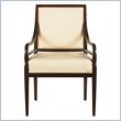 ADD TO YOUR SET: Stanley Furniture Continuum  Upholstered Ivory Fabric Arm Chair in Amaretto Cherry Finish