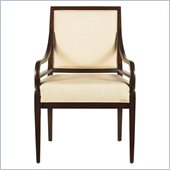 Stanley Furniture Continuum  Upholstered Ivory Fabric Arm Chair in Amaretto Cherry Finish