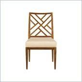 Stanley Furniture Continuum Wood Fret Back Side Chair in Candlelight Cherry