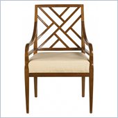 Stanley Furniture Continuum Wood Ivory Fabric Arm Chair in Candlelight Cherry Finish