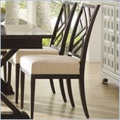 Stanley Furniture Continuum Fret Back Side Wood Chair in Java