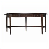 Stanley Furniture Continuum Leather & Wood Curved Writing Desk in Amaretto Cherry