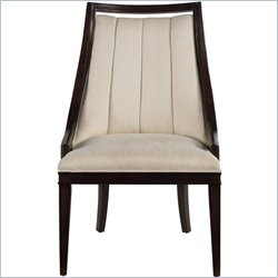 Stanley Furniture Continuum Upholstered Ivory Fabric Seat Chair in Amaretto Cherry