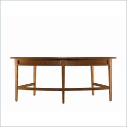 Stanley Furniture Continuum Leather & Wood Curved Writing Desk in Candlelight Cherry
