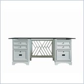 Stanley Furniture Continuum Glass Top Wood Desk in Ocean