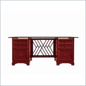 Stanley Furniture Continuum Glass Top Wood Desk in Cinnabar