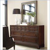 Stanley Furniture Continuum Dresser and Mirror Set in Amaretto Cherry