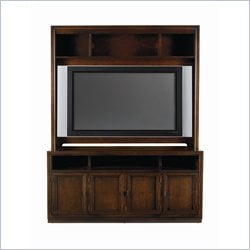 Stanley Furniture Continuum Wood TV Console w/ Plasma Mounting Bookcase in Amaretto Cherry