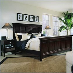 Stanley Furniture American Modern Wood Panel Bed 3 Piece Bedroom Set in Merlot