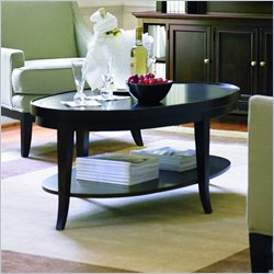 Stanley Furniture Hudson Street Oval Wood Top Coffee Table Set in Dark Espresso