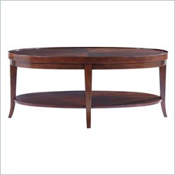 Stanley Furniture Hudson Street Oval Wood Top Coffee Table Set in Warm Cocoa