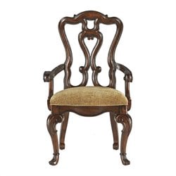 Stanley Furniture Grand Continental Florentine Fabric Arm Chair in Antique Terra Finish
