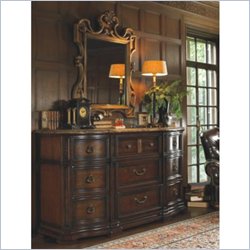 Stanley Furniture Grand Continental Villa Dresser with Marble Top in Antique Terra Finish