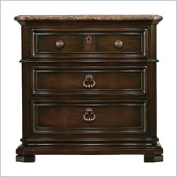 Stanley Furniture Grand Continental Villa Marble Top Nightstand in Antique Terra Finish
